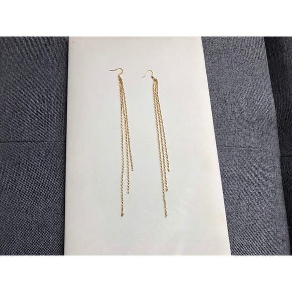 Artisan Handmade Extra long chain layered shoulder duster earrings - 7 inch - Picture 8 of 9
